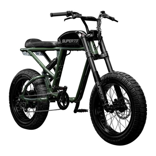 Super73-RX Olive Drab &nbsp; Mit dem RX stellen wir das leistungsstärkste und technologisch fortschrittlichste Antriebssystem von Super73 mit Mehrklassen-Fahrmodi vor. Dieses Performance-Fahrzeug ist ein straßenzugelassenes E Bike, das keinen Führerschein und keine Zulassung benötigt. Die RX verfügt außerdem über die komplett neue angeschlossene Elektronik-Suite von Super73 und ist über die neue Super73 App mit iOS und Android-Mobilgeräten kompatibel. Typ: Modus 1-3 mit Pedalunterstützung Off-Road Experience Kit (ORE) (out of stock) Konformitätszertifikate (EPAC) auf Anfrage. &nbsp;