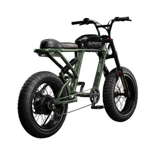 Super73-RX Olive Drab &nbsp; Mit dem RX stellen wir das leistungsstärkste und technologisch fortschrittlichste Antriebssystem von Super73 mit Mehrklassen-Fahrmodi vor. Dieses Performance-Fahrzeug ist ein straßenzugelassenes E Bike, das keinen Führerschein und keine Zulassung benötigt. Die RX verfügt außerdem über die komplett neue angeschlossene Elektronik-Suite von Super73 und ist über die neue Super73 App mit iOS und Android-Mobilgeräten kompatibel. Typ: Modus 1-3 mit Pedalunterstützung Off-Road Experience Kit (ORE) (out of stock) Konformitätszertifikate (EPAC) auf Anfrage. &nbsp;