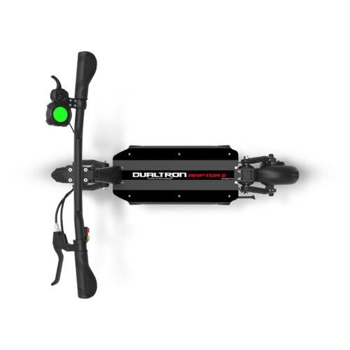 Dualtron Raptor 2 60V 14Ah CN &nbsp; Der Raptor 2 ist ein Hochleistungs-Roller, der den Namen Dualtron wirklich verdient und gleichzeitig ein relativ wartungsfreies und leichtes Paket bietet. Nie wieder Sorgen über platte Reifen oder verbogene Rotoren mit diesem Vollreifen und Trommelbremse Elektroroller. Der Raptor 2 ist ein großes Upgrade zum ursprünglichen Raptor und bietet nun standardmäßig Vorbau-Beleuchtung, den ey3-Gashebel und ABS-Bremsen. Der Raptor 2 wiegt nur 50 Pfund und verfügt über einen 60-Volt-Akku mit 14Ah, der Ihnen eine Reichweite von bis zu 60 km ermöglicht. Geschwindigkeit: 60km Reichweite: 60km