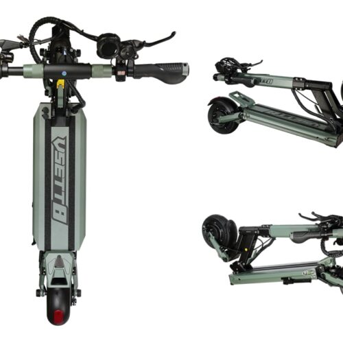 VSETT 8 (and VSETT 8+) Das VSETT 8 und VSETT 8+ sind unsere kompaktesten und leichtesten E-Scooter, die man für Geld kaufen kann. Die klassischen VSETT-Funktionen und -Eigenschaften sind beim VSETT 8 und VSETT 8+ vorherrschend, nur in einem kompakteren Format! Es ist die beste Wahl für die Fortbewegung und das Pendeln in großen und überfüllten Städten. Das Vsett8/8+ ist leicht, aber dennoch robust und langlebig. Wir verwenden eine ultrastarke Luftfahrt-Aluminium-Schmiedelegierung, Ref: 6082-T6, um es herzustellen. Das maximale Gewicht dieses Modells beträgt 24 kg. Außerdem glauben wir, dass es einer der schönsten Elektroroller auf dem Markt ist. Unsere Designer haben ein schlichtes, aber stilvolles Design entwickelt, das diesen E-Scooter perfekt für die städtische Umgebung geeignet macht. Bemerkung: 8 Lite 15,6Ah hat den neuen Display