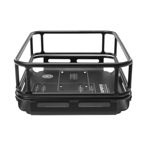 Super73 Modular Cargo Crate mit Netz &nbsp; Die SUPER73 Modular Cargo Crate ist eine Premium-Ladekiste, die für alle Fahrräder der SUPER73 S-Serie und R-Serie geeignet ist. Diese robuste Kiste verfügt über eine leichte Aluminiumkonstruktion, einen abnehmbaren Käfig und fasst 2 Einkaufstaschen. Kompatibel mit allen SUPER73 S-Series und R-Series Modellen.