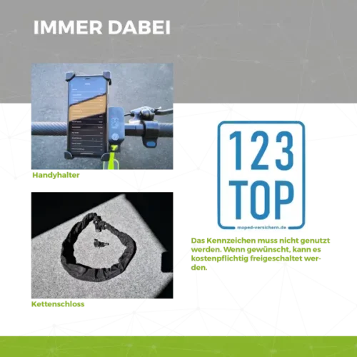 STREETBOOSTER Two mit Straßenzulassung Der STREETBOOSTER Two definiert das Thema E-Scooter neu. Der Elektroroller mit Straßenzulassung wurde mit modernsten Methoden der Automobilindustrie entwickelt. Alle tragenden Bauteile sind aus hochwertigen Aluminiumlegierungen gefertigt und exakt verschweißt. Dies führt zu einer bisher nicht bekannten Spurstabilität, sodass man den STREETBOOSTER Two sogar freihändig fahren könnte. Die feinfühlige, aufeinander abgestimmte Leistungselektronik von Hobbywing (welche in E-Scootern übrigens als Erstes im STREETBOOSTER One eingesetzt wurde) sorgt bei unserem Elektroroller mit Straßenzulassung für ruckelfreies und kraftvolles Anfahren bei gleichbleibender Leistungsentfaltung bis zur Höchstgeschwindigkeit. Speed: 22 km/h reale Range: bis zu 33 km Gewicht: 20kg maximales Fahrer/innengewicht: 120kg Peak Power: 700W Nenndauerleistung: 450W