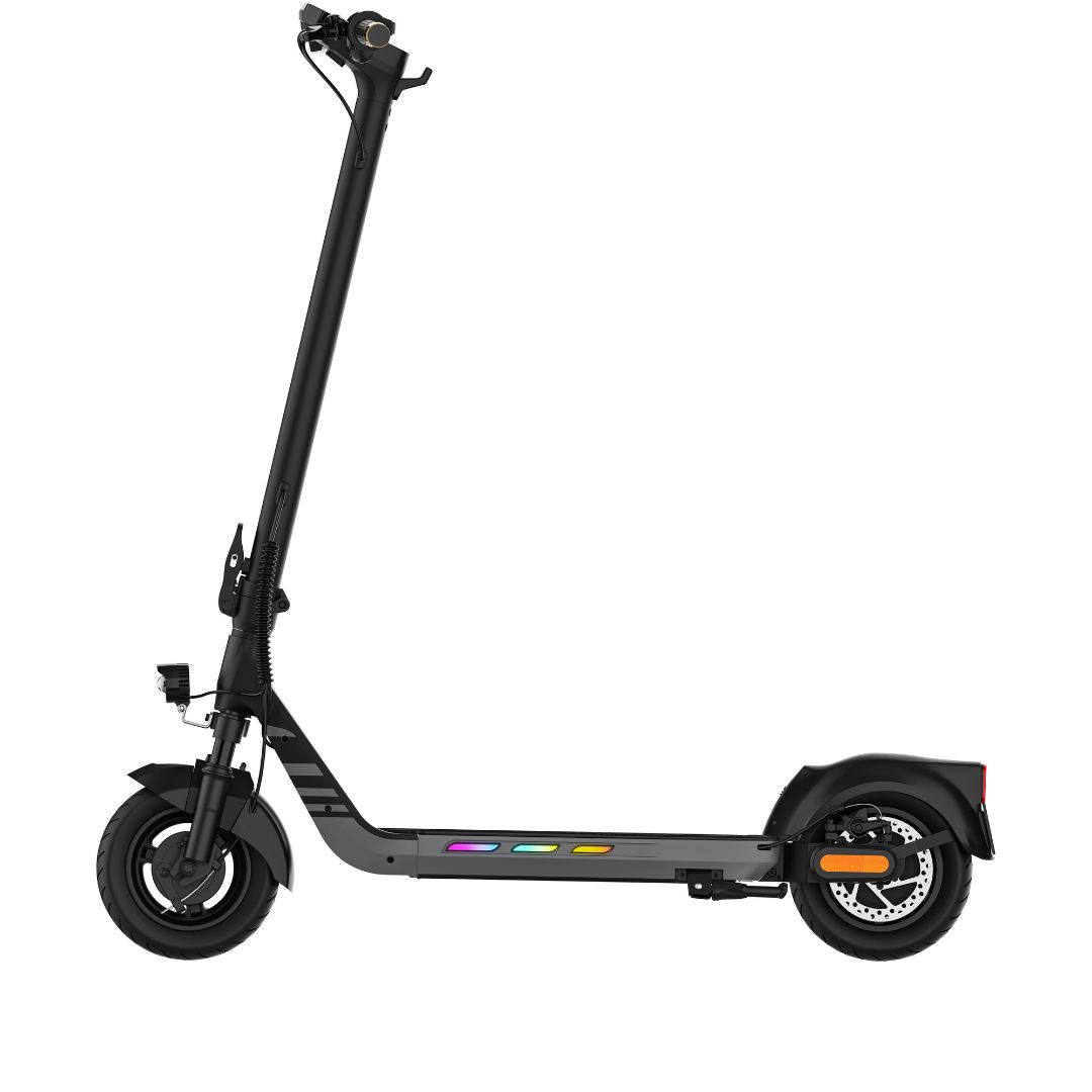 KingSong N14 KingSong N14 Der KingSong N14 wurde mit dem modernen urbanen Pendler im Sinn entwickelt. Sein kraftvoller 500W-Motor mit einer Spitzenleistung von 900W ermöglicht es dir, mühelos Geschwindigkeiten von bis zu 40 km/h zu erreichen – ideal, um effizient durch den Stadtverkehr zu navigieren. Der langlebige 48V 10,4Ah Akku bietet eine beeindruckende Reichweite von bis zu 60 km, sodass du längere Strecken zurücklegen kannst, ohne dir Gedanken über das Aufladen machen zu müssen. Wichtigste Merkmale des KingSong N14: • Motorleistung: 500W bürstenloser Motor (Spitzenleistung bis zu 900W) • Höchstgeschwindigkeit: Bis zu 35 km/h • Akku: 48V 10,4Ah Lithiumbatterie • Reichweite: Bis zu 40 km (abhängig von Gewicht, Gelände und Fahrstil) • Bremssystem: Doppelte Bremsen – elektronische Bremse und Scheibenbremse • Federung: Doppelfederung (vorne und hinten) für zusätzlichen Komfort • Reifen: 9-Zoll-Luftreifen mit Profil für besseren Grip und Stoßdämpfung • Display: Helles LCD-Display mit Anzeige von Geschwindigkeit, Akkustand und Fahrmodus • Konnektivität: Unterstützung für die KingSong-App (Bluetooth) • Beleuchtung: Vorder-, Rück- und Bremslichter für bessere Sichtbarkeit • Maximale Belastung: Bis zu 120 kg • Gewicht des Scooters: Ca. 19,8 kg • Klappbares Design: Kompakt zusammenklappbar für einfachen Transport und platzsparende Aufbewahrung