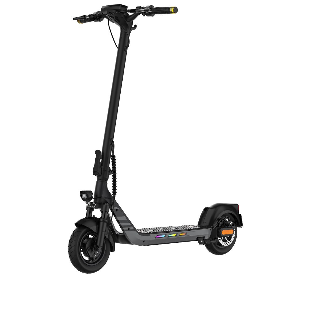 KingSong N14 KingSong N14 Der KingSong N14 wurde mit dem modernen urbanen Pendler im Sinn entwickelt. Sein kraftvoller 500W-Motor mit einer Spitzenleistung von 900W ermöglicht es dir, mühelos Geschwindigkeiten von bis zu 40 km/h zu erreichen – ideal, um effizient durch den Stadtverkehr zu navigieren. Der langlebige 48V 10,4Ah Akku bietet eine beeindruckende Reichweite von bis zu 60 km, sodass du längere Strecken zurücklegen kannst, ohne dir Gedanken über das Aufladen machen zu müssen. Wichtigste Merkmale des KingSong N14: • Motorleistung: 500W bürstenloser Motor (Spitzenleistung bis zu 900W) • Höchstgeschwindigkeit: Bis zu 35 km/h • Akku: 48V 10,4Ah Lithiumbatterie • Reichweite: Bis zu 40 km (abhängig von Gewicht, Gelände und Fahrstil) • Bremssystem: Doppelte Bremsen – elektronische Bremse und Scheibenbremse • Federung: Doppelfederung (vorne und hinten) für zusätzlichen Komfort • Reifen: 9-Zoll-Luftreifen mit Profil für besseren Grip und Stoßdämpfung • Display: Helles LCD-Display mit Anzeige von Geschwindigkeit, Akkustand und Fahrmodus • Konnektivität: Unterstützung für die KingSong-App (Bluetooth) • Beleuchtung: Vorder-, Rück- und Bremslichter für bessere Sichtbarkeit • Maximale Belastung: Bis zu 120 kg • Gewicht des Scooters: Ca. 19,8 kg • Klappbares Design: Kompakt zusammenklappbar für einfachen Transport und platzsparende Aufbewahrung