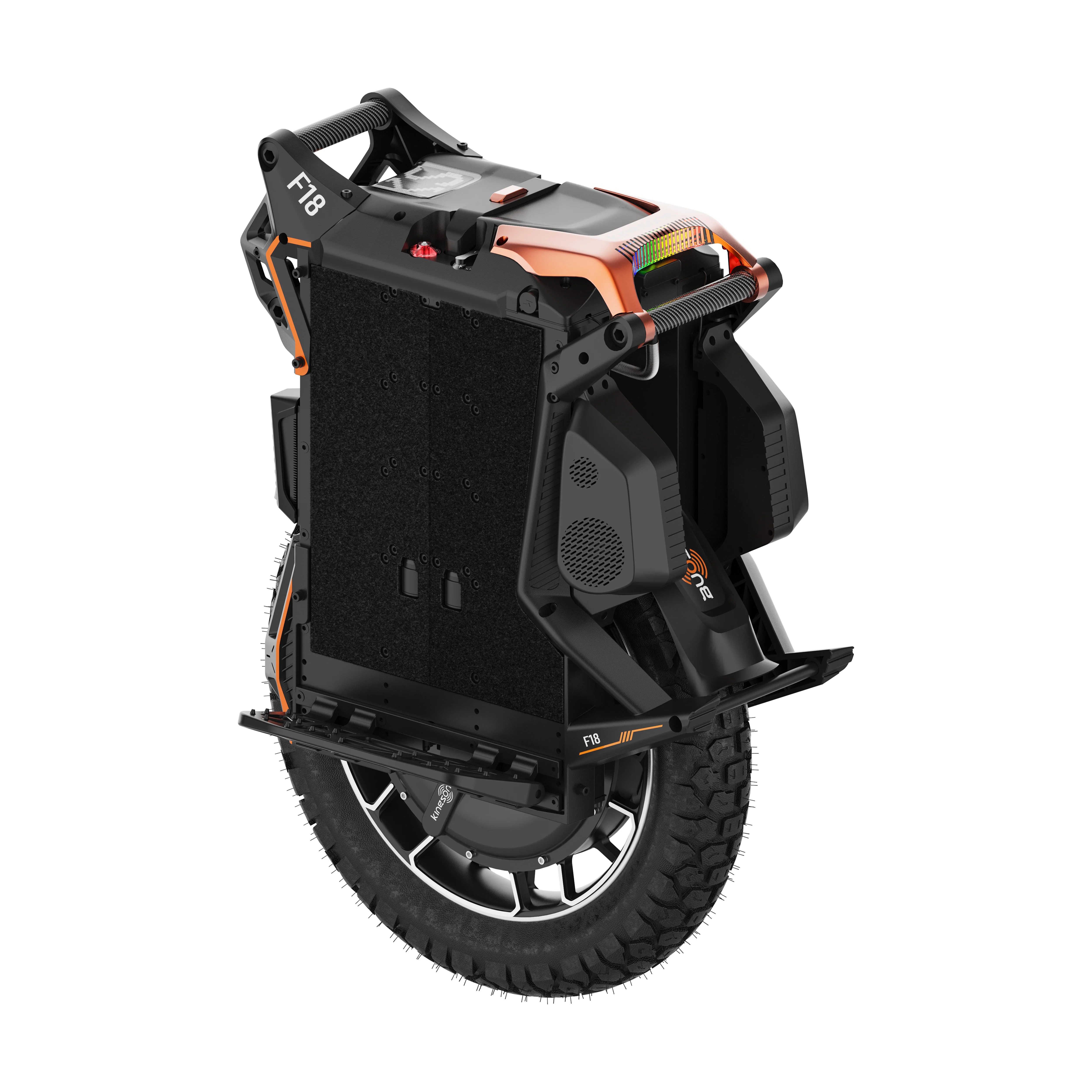 KingSong F18 - (KS-F18) KingSong F18 - (KS-F18) KingSong F18 offers up to 150 km range and 100+ km/h speed with a powerful 5,000 W motor, advanced suspension, adjustable pedals, and smart safety features for ultimate comfort and performance