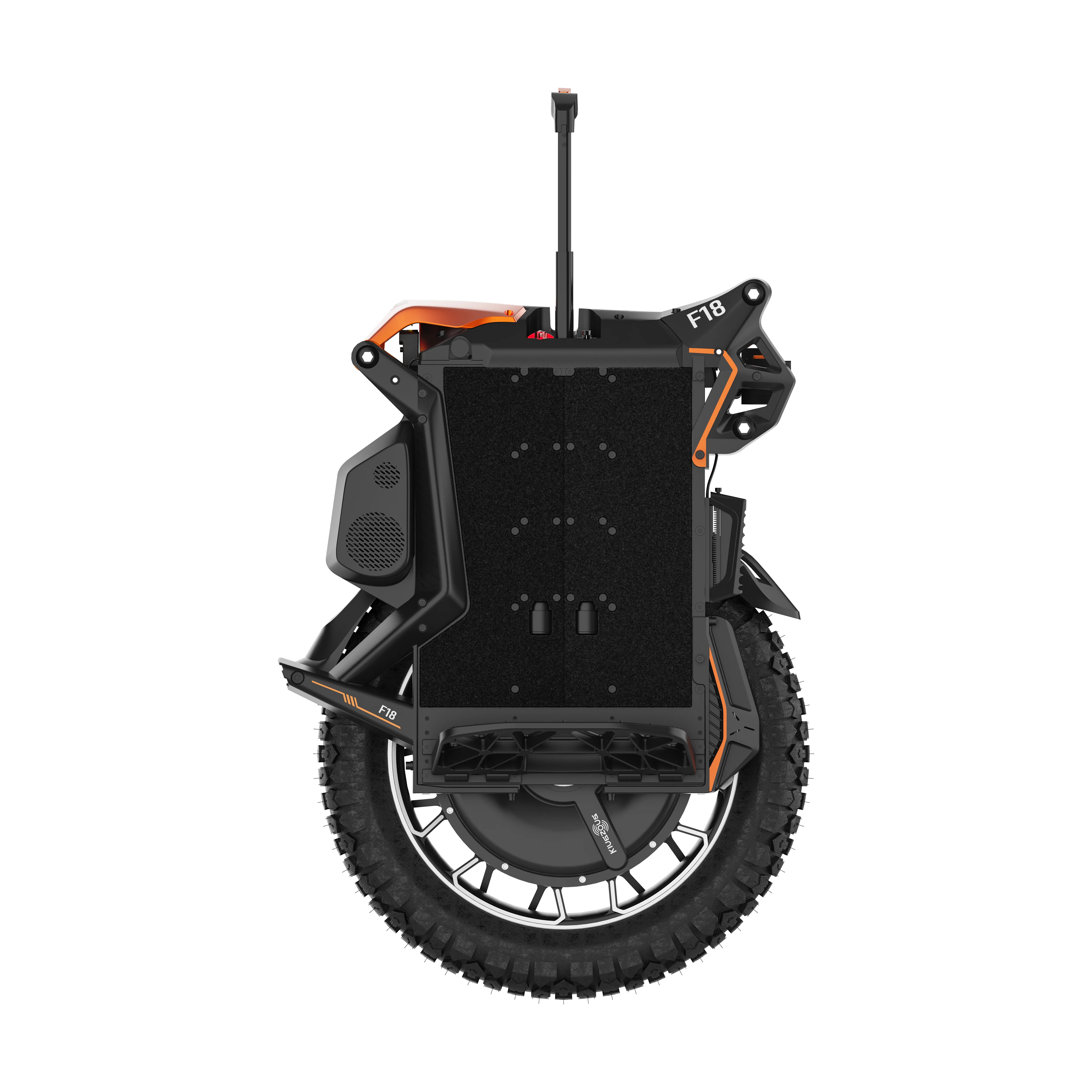 KingSong F18 - (KS-F18) KingSong F18 - (KS-F18) Der KingSong F18 ist ein leistungsstarkes All-Terrain-Elektro-Einrad, das mühelos zwischen Stadtverkehr und Offroad-Abenteuern wechselt. Mit einem Motor von 5.000 W, einer Batterie von 2.664 Wh und einer Steigfähigkeit von bis zu 45° bietet der F18 beeindruckende Leistung auf jedem Untergrund. Dank des fortschrittlichen 4-Punkt-Federungssystems mit 100 mm Federweg und verstellbaren Pedalen bietet er außergewöhnlichen Komfort und Kontrolle. Der starke Nabenmotor sorgt für sanfte Beschleunigung und Stabilität, während das robuste Gehäuse auch intensiver Nutzung standhält. Der KingSong F18 ist mit modernen Funktionen wie intelligenter Batterieverwaltung, verbesserter Kühlung und Apple Find My-Integration für zusätzlichen Diebstahlschutz ausgestattet. Mit einer Reichweite von bis zu 150 km und einer hohen Endgeschwindigkeit ist er ideal für Fahrer, die weiter und schneller fahren wollen.