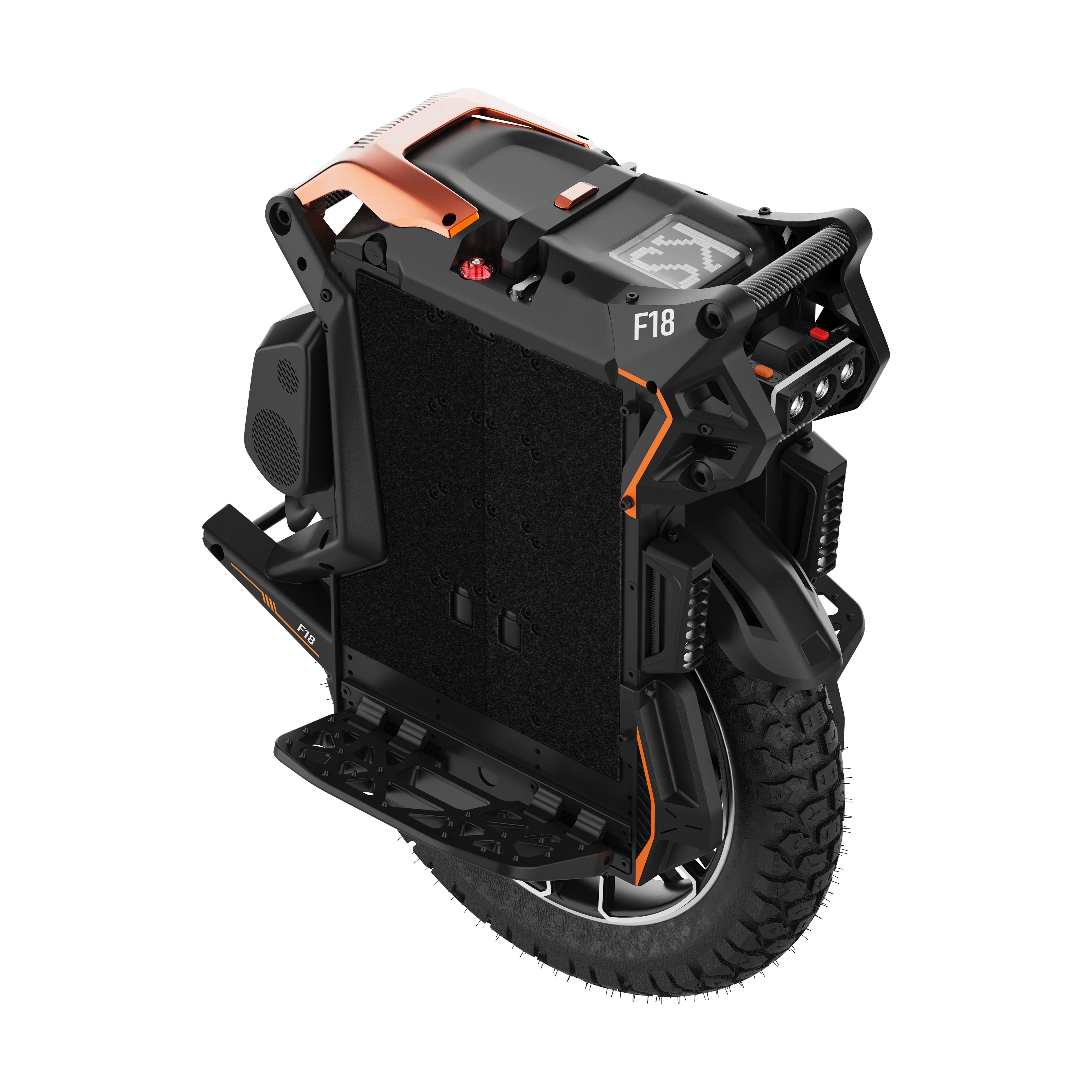 KingSong F18 - (KS-F18) KingSong F18 - (KS-F18) KingSong F18 offers up to 150 km range and 100+ km/h speed with a powerful 5,000 W motor, advanced suspension, adjustable pedals, and smart safety features for ultimate comfort and performance