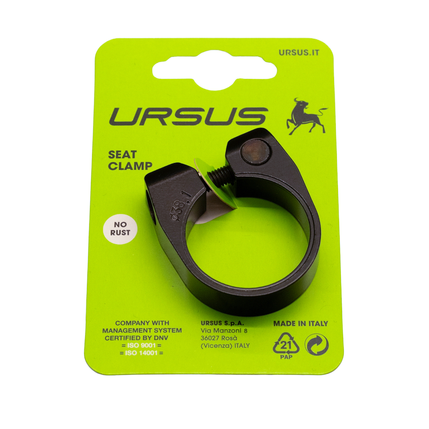 Ursus Seatpost Clamp 38.1 Alu Black