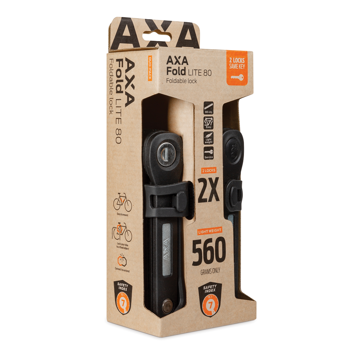 Axa Folding Lock Fold Lite 80 Duo Pack Axa Folding Lock Fold Lite 80 Duo Pack