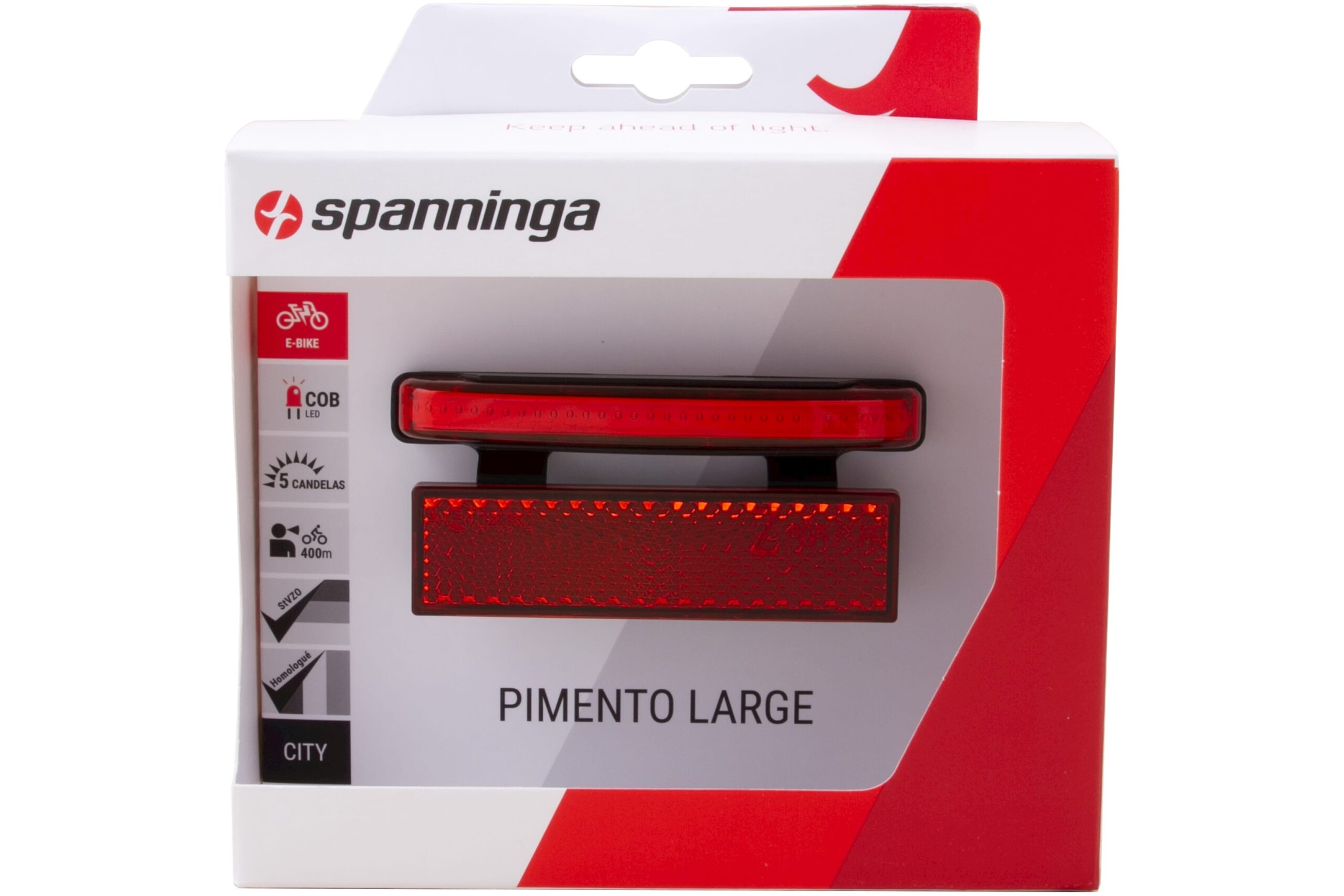 Spanninga Tail Light Pimento Large E-Bike 6-48V 80mm