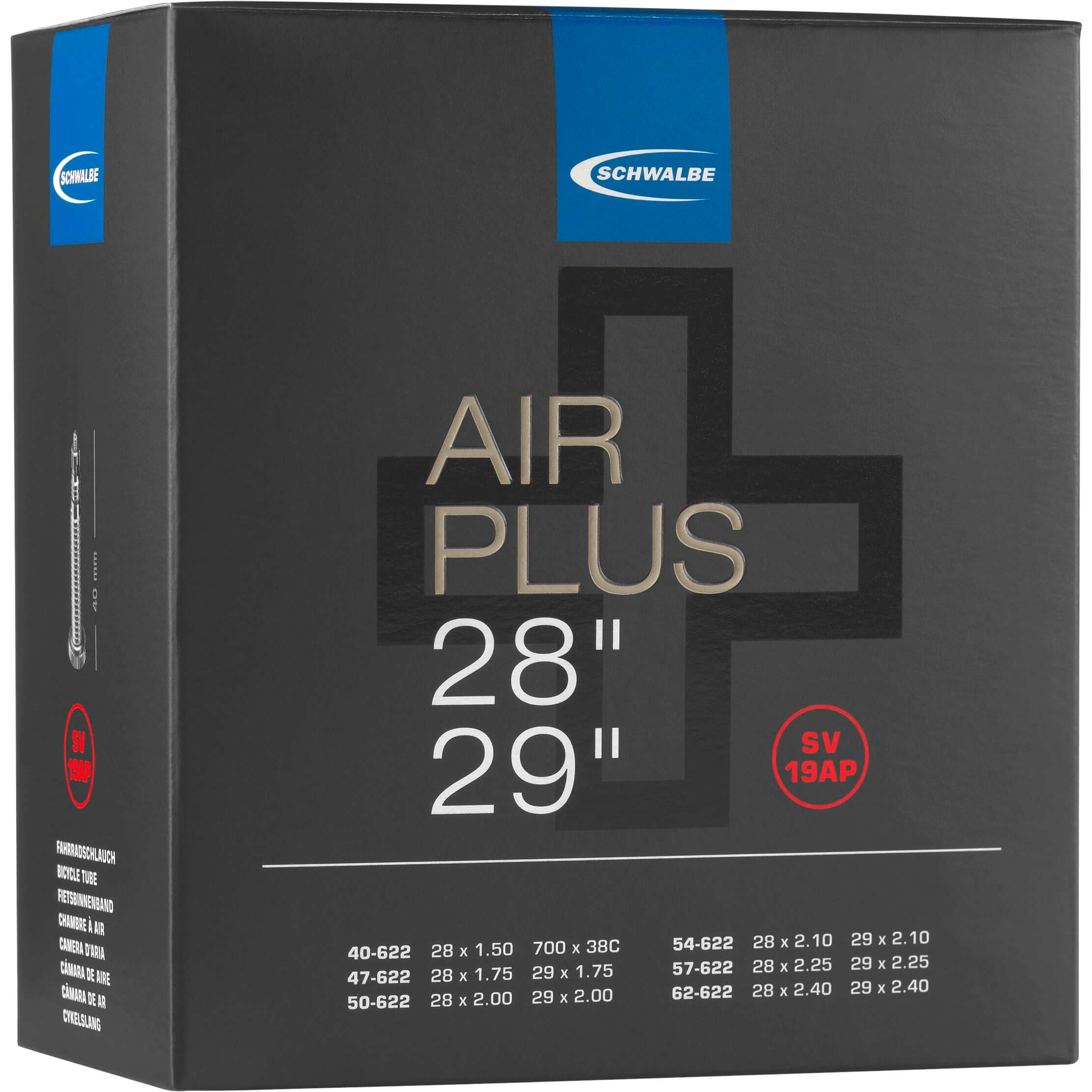 Schwalbe Bnb SV19AP Air Plus 28 x 1.50 - 29 x 2.40 FV 40mm Schwalbe Bnb SV19AP Air Plus 28 x 1.50 - 29 x 2.40 FV 40mm