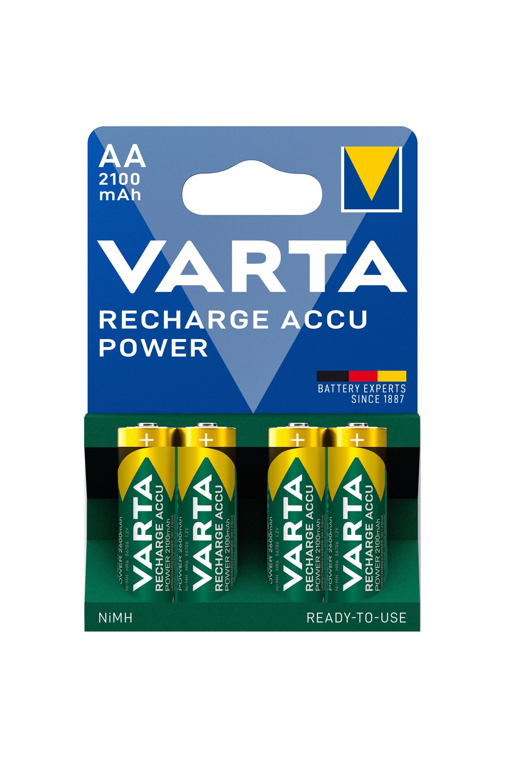 Varta Battery R6 AA Rechargeable 2100mAh Pack (4)
