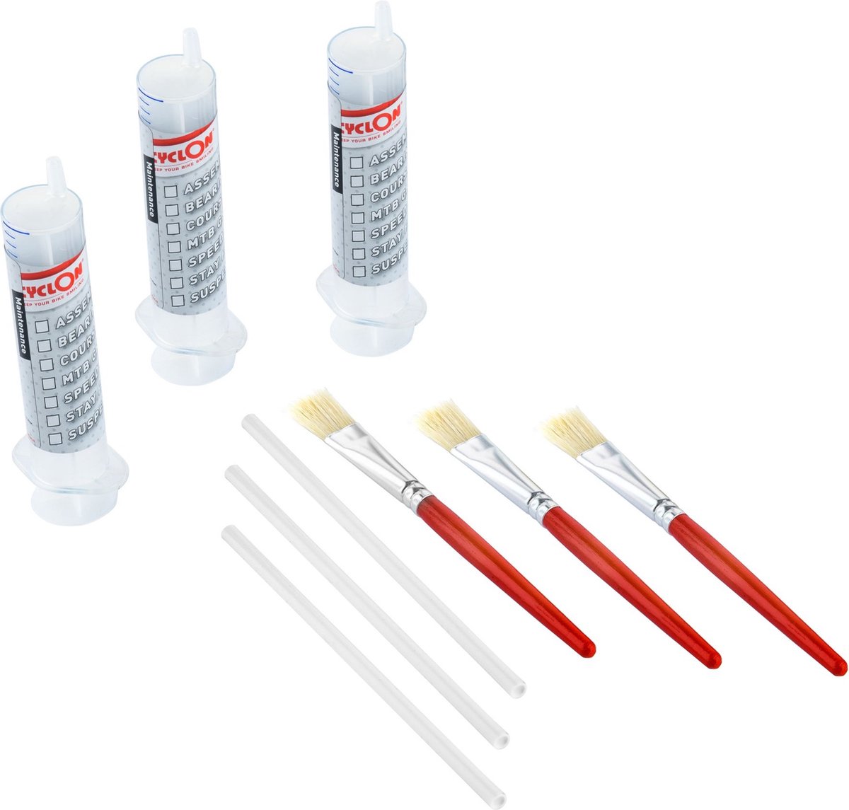 CyclOn Set With 3 Syringes And 3 Brushes Grease Bar CyclOn Set With 3 Syringes And 3 Brushes Grease Bar