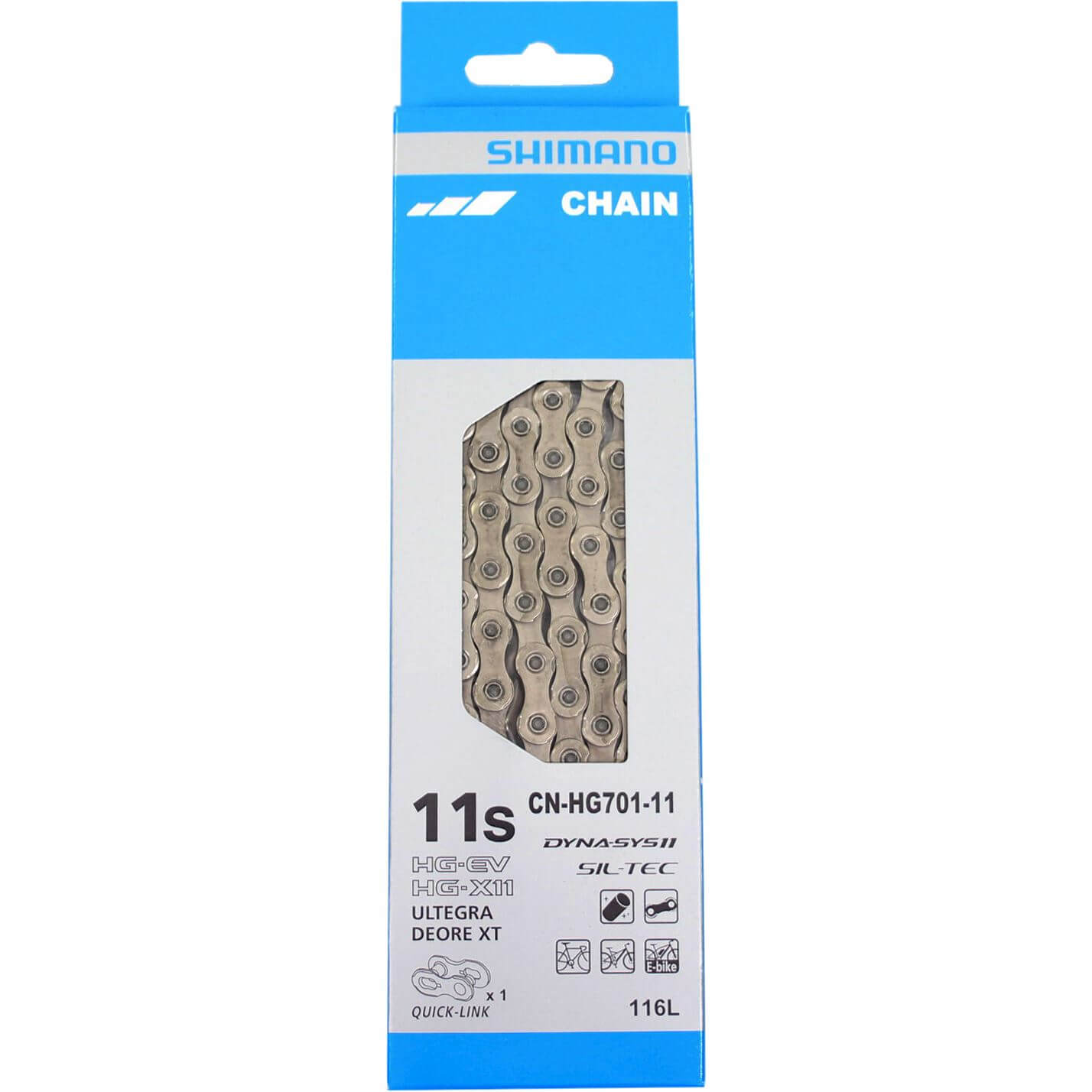 Shimano Chain HG701 Race/MTB/E-Bike 11-Speed 116 Links Shimano Chain HG701 Race/MTB/E-Bike 11-Speed 116 Links