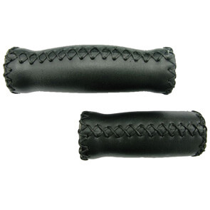 Bike Leather Handlebar Grips 92/127mm Black