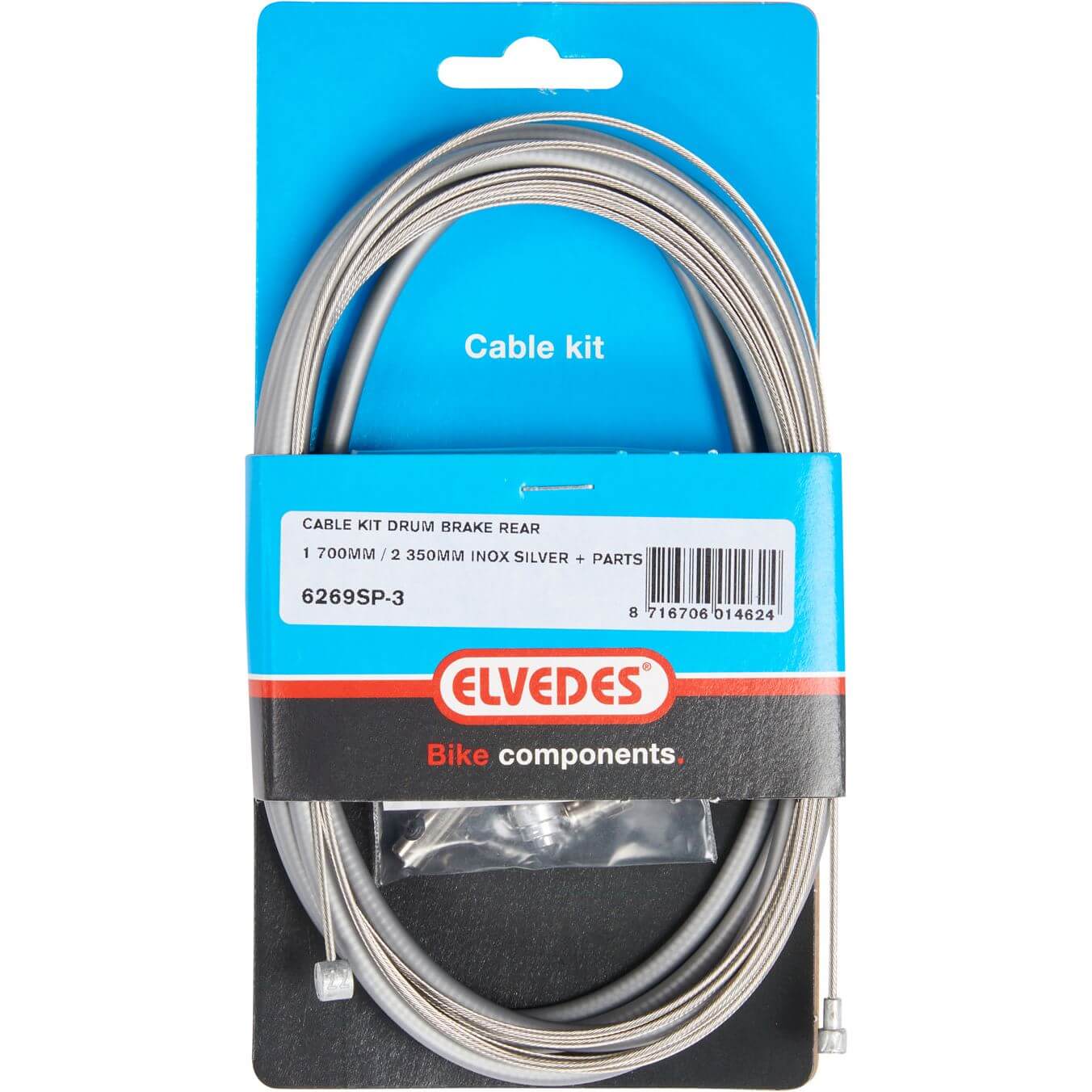 Elvedes Rear Brake Cable Kit With Allen Threaded Rod Stainless Steel Silver