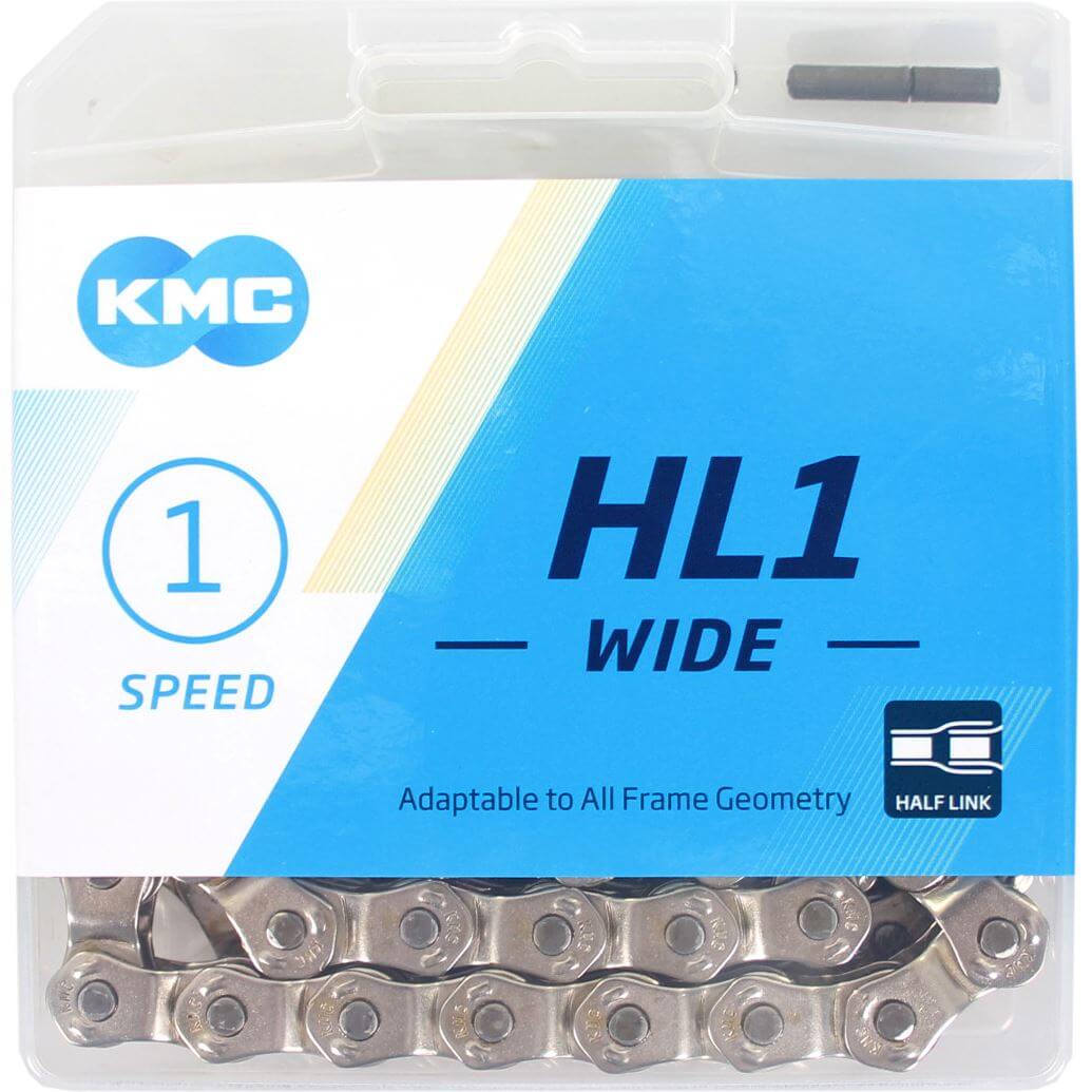 KMC Chain HL1 1/8 Wide Silver 100 Links KMC Chain HL1 1/8 Wide Silver 100 Links