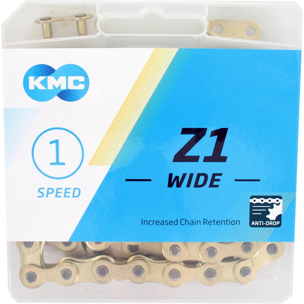 KMC Chain Z1 1/8 Wide Gold 112 Links KMC Chain Z1 1/8 Wide Gold 112 Links