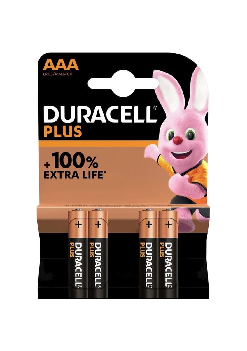 Duracell Battery Plus 100% Extra Life MN1500/LR6/AA BP4
