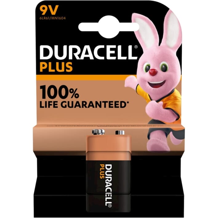 Duracell Battery Plus 100% Extra Life MN1604/6LR61 9V BP1