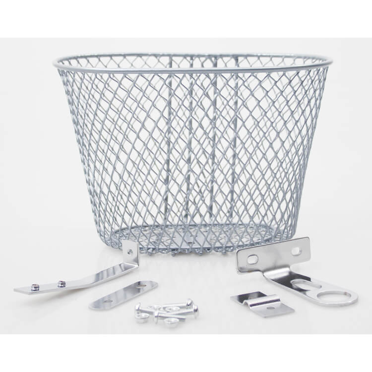 Piazza Small Bicycle Basket 7.5L Silver 25.5x17.5x17cm