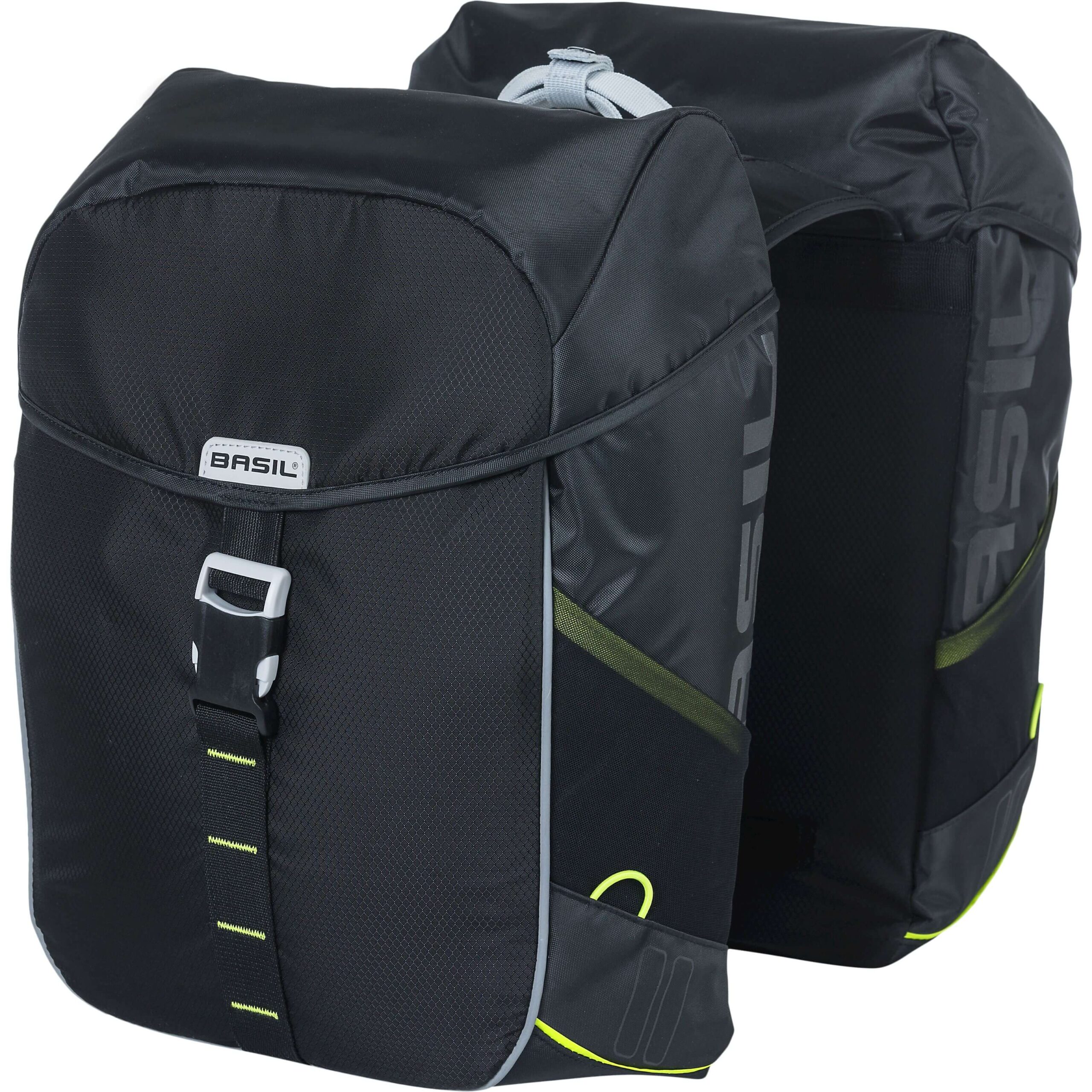 Basil Double Bike Bag Miles Black Lime 32L Basil Double Bike Bag Miles Black Lime 32L