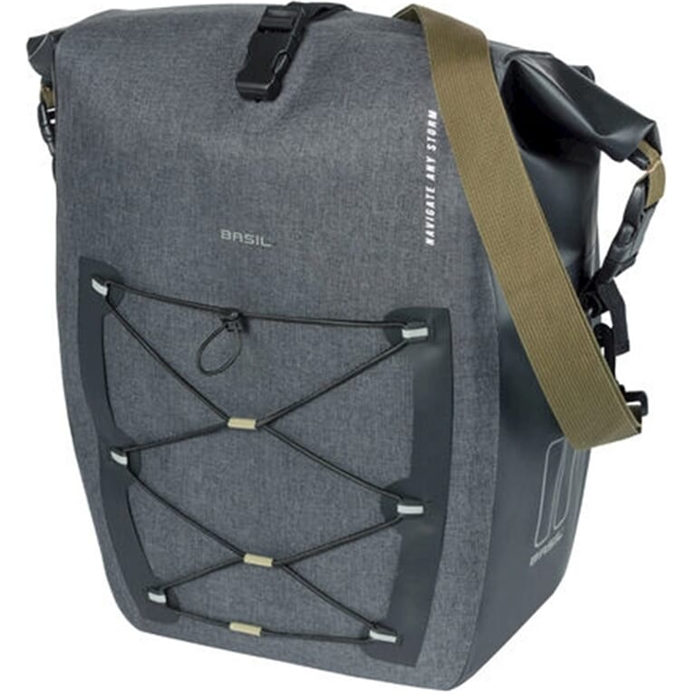 Basil Single Bike Bag Navigator Storm MIK Side L Black 25-31