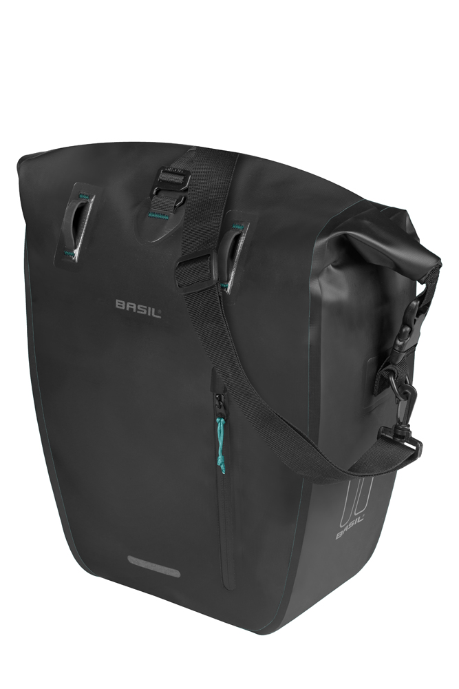 Basil Single Bike Bag Rivo L MIK Hooks Black 25-31L Basil Single Bike Bag Rivo L MIK Hooks Black 25-31L