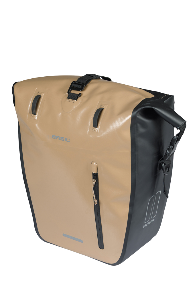 Basil Single Bike Bag Rivo L MIK Hooks Sand 25-31L Basil Single Bike Bag Rivo L MIK Hooks Sand 25-31L