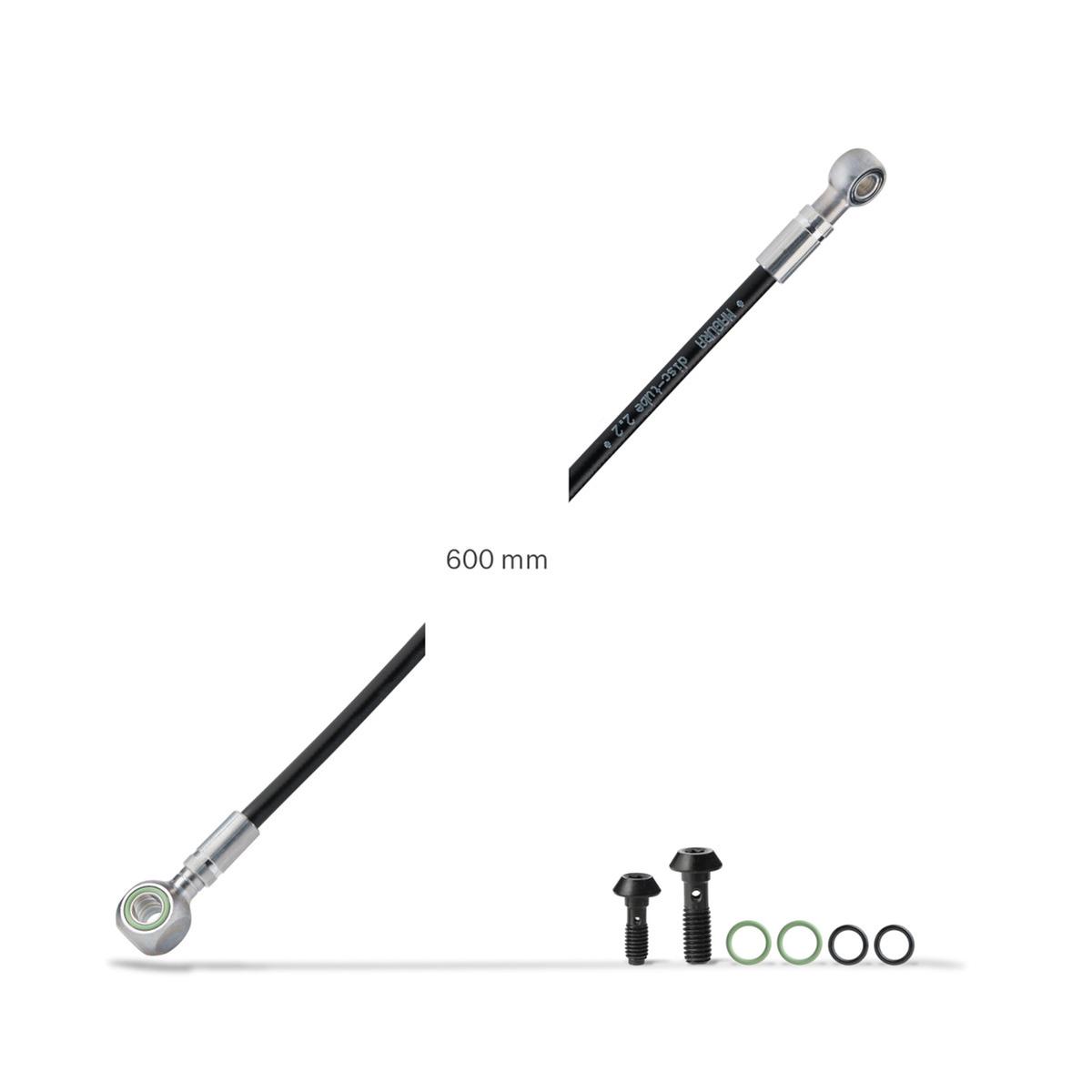 Scheibenbremsleitung für Bosch ABS, vorne, von Bremssattel zur ABS-Steuereinheit, schwarz, 600 mm, inkl. Zubehör (VE = 1 Stück)