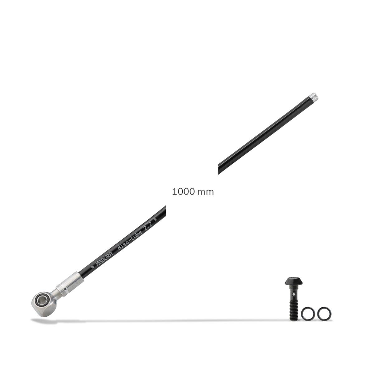 Scheibenbremsleitung für Bosch ABS, vorne, Steuergerät zum Hauptzylinder, schwarz, 1.000 mm, inkl. Zubehör (VE = 1 Stück)